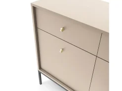Aparador, beige arena, 103,5 x 83 x 39 cm, patas negras