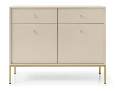 Aparador, beige arena, 103,5 x 83 x 39 cm, patas doradas