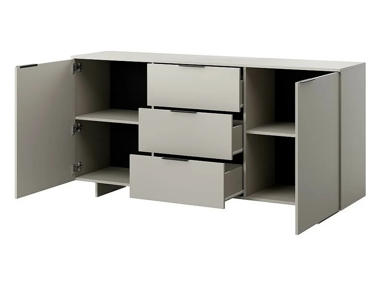 Aparador beige mate de 2 puertas y 3 cajones 180 cm Jude