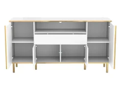Aparador Blanco - Aparador con 1 cajón y 4 puertas - almacenaje abierto - para salón y comedor