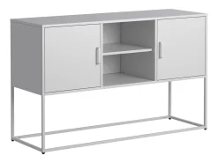 Aparador blanco - Aparador con 2 puertas y espacio de almacenaje abierto - para comedor y sala de estar
