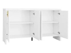 Aparador blanco - Aparador de 4 puertas con estantes ajustables - para sala de estar y comedor