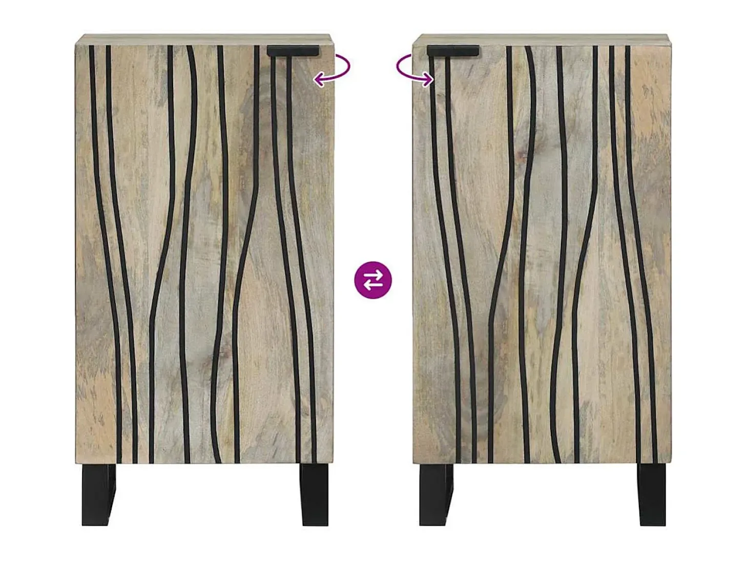 Aparador Blanco 40 x 33 x 75 cm madera maciza de mango