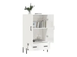 Aparador blanco alto brillo 69,5x31x115 cm madera de ingeniería