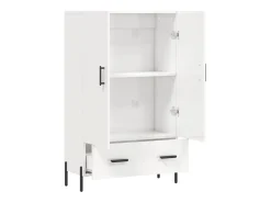 Aparador blanco alto brillo 69,5x31x115 cm madera de ingeniería
