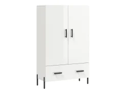 Aparador blanco alto brillo 69,5x31x115 cm madera de ingeniería