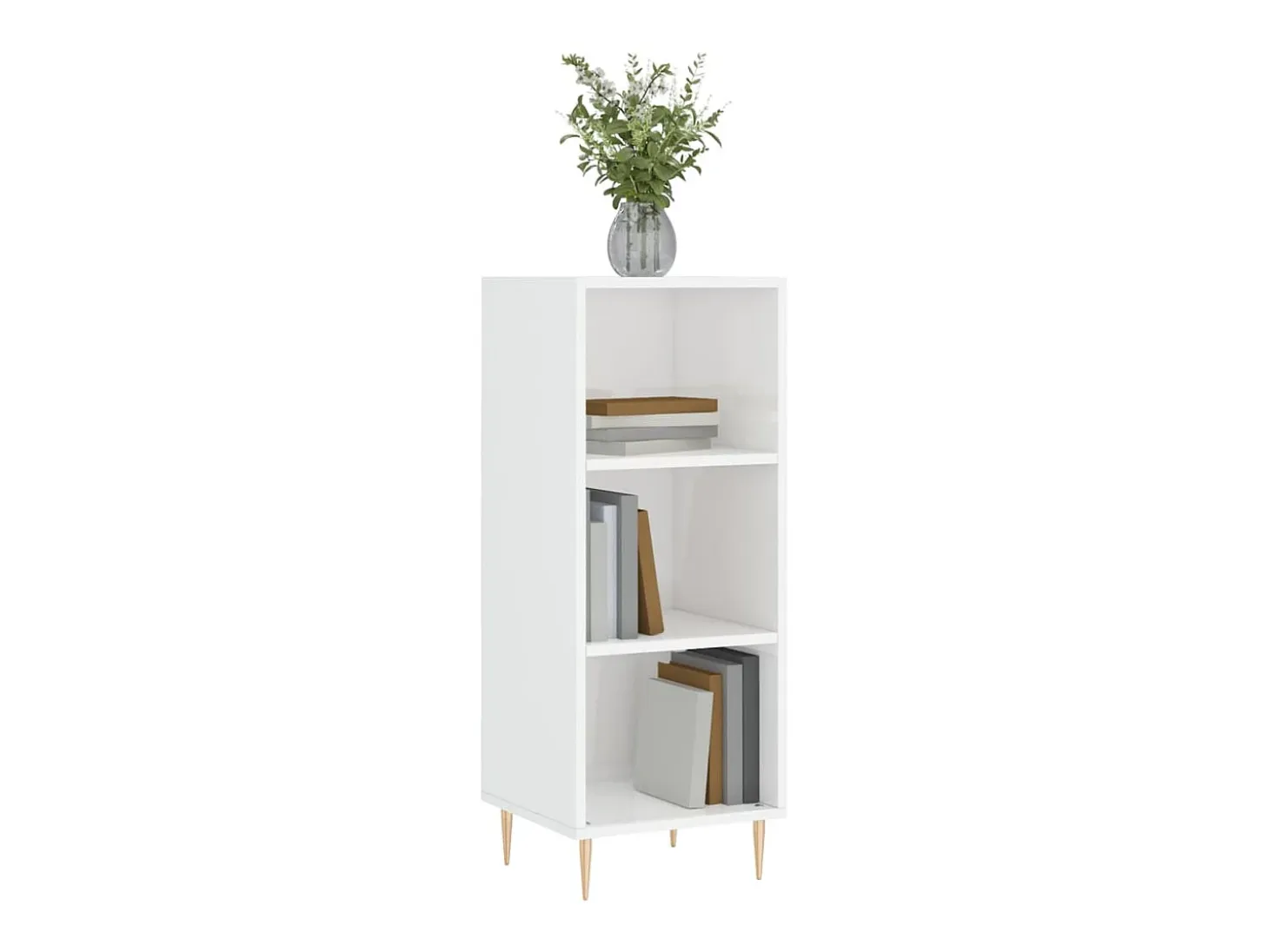 Aparador blanco alto brillo 34,5x32,5x90 cm madera de ingeniería