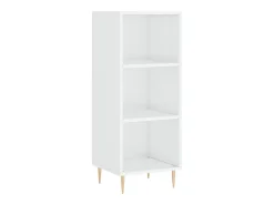 Aparador blanco alto brillo 34,5x32,5x90 cm madera de ingeniería