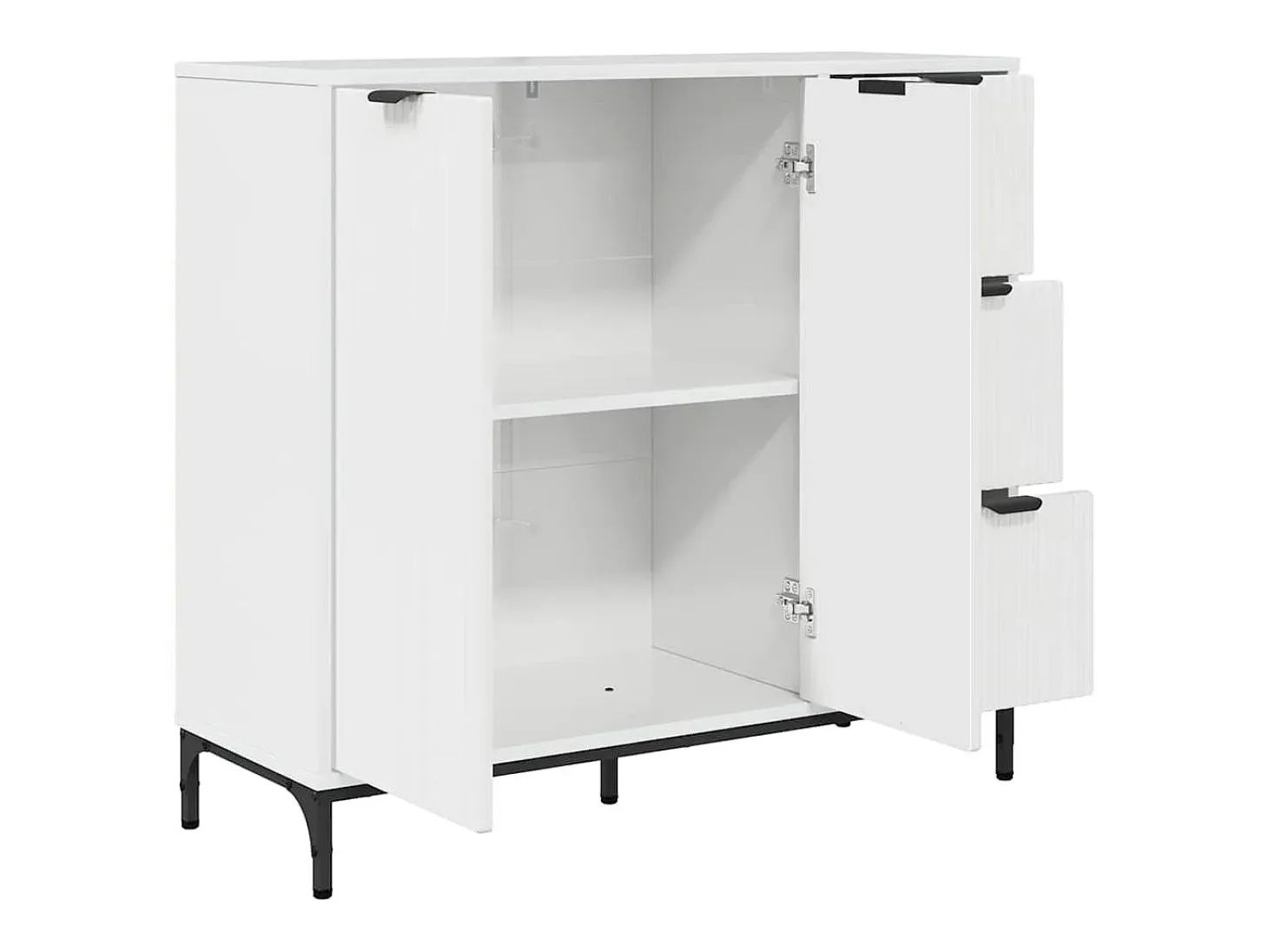Aparador Blanco Brillante 89,5 x 33 x 82 cm Madera de Ingeniería