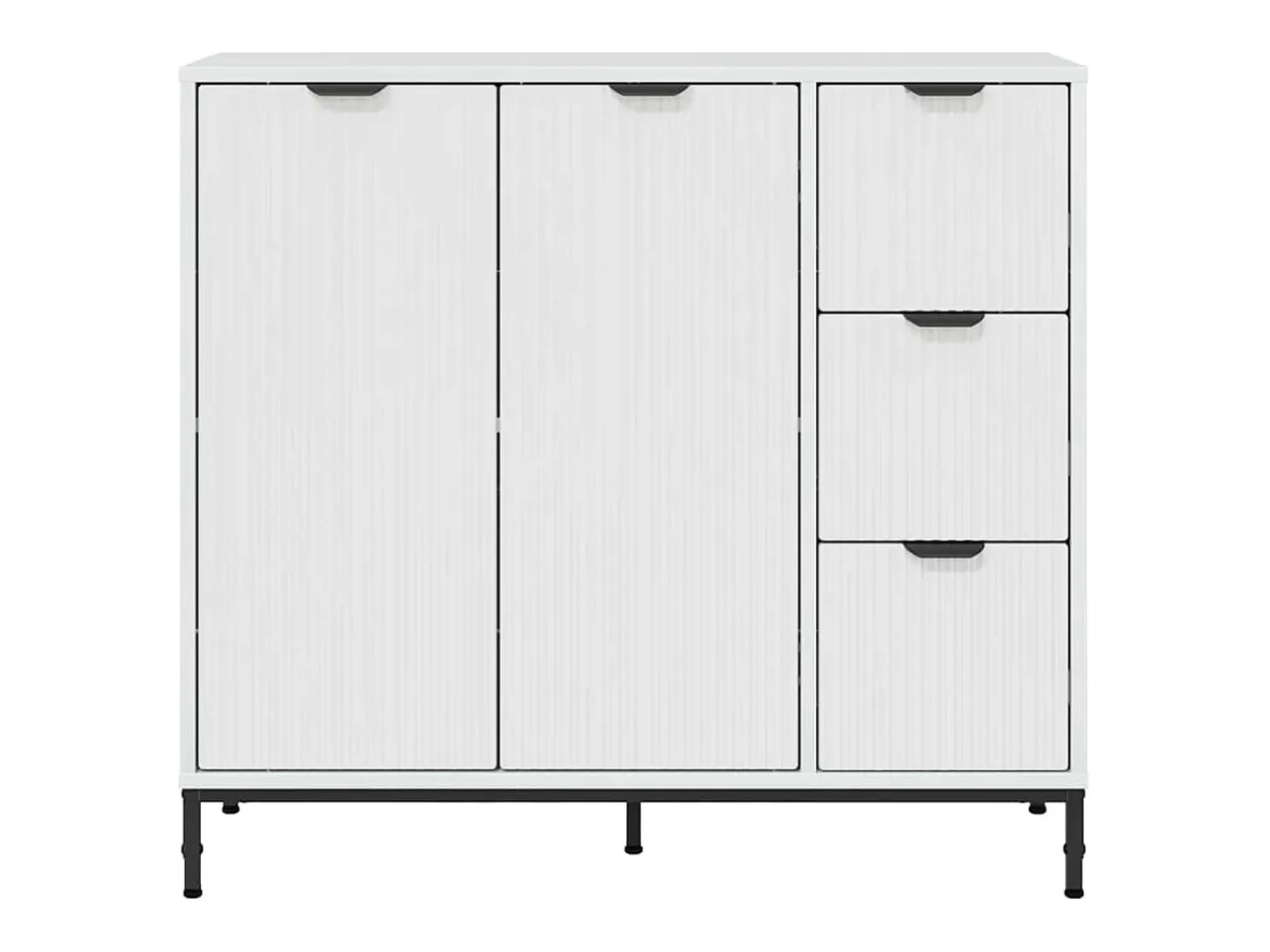 Aparador Blanco Brillante 89,5 x 33 x 82 cm Madera de Ingeniería