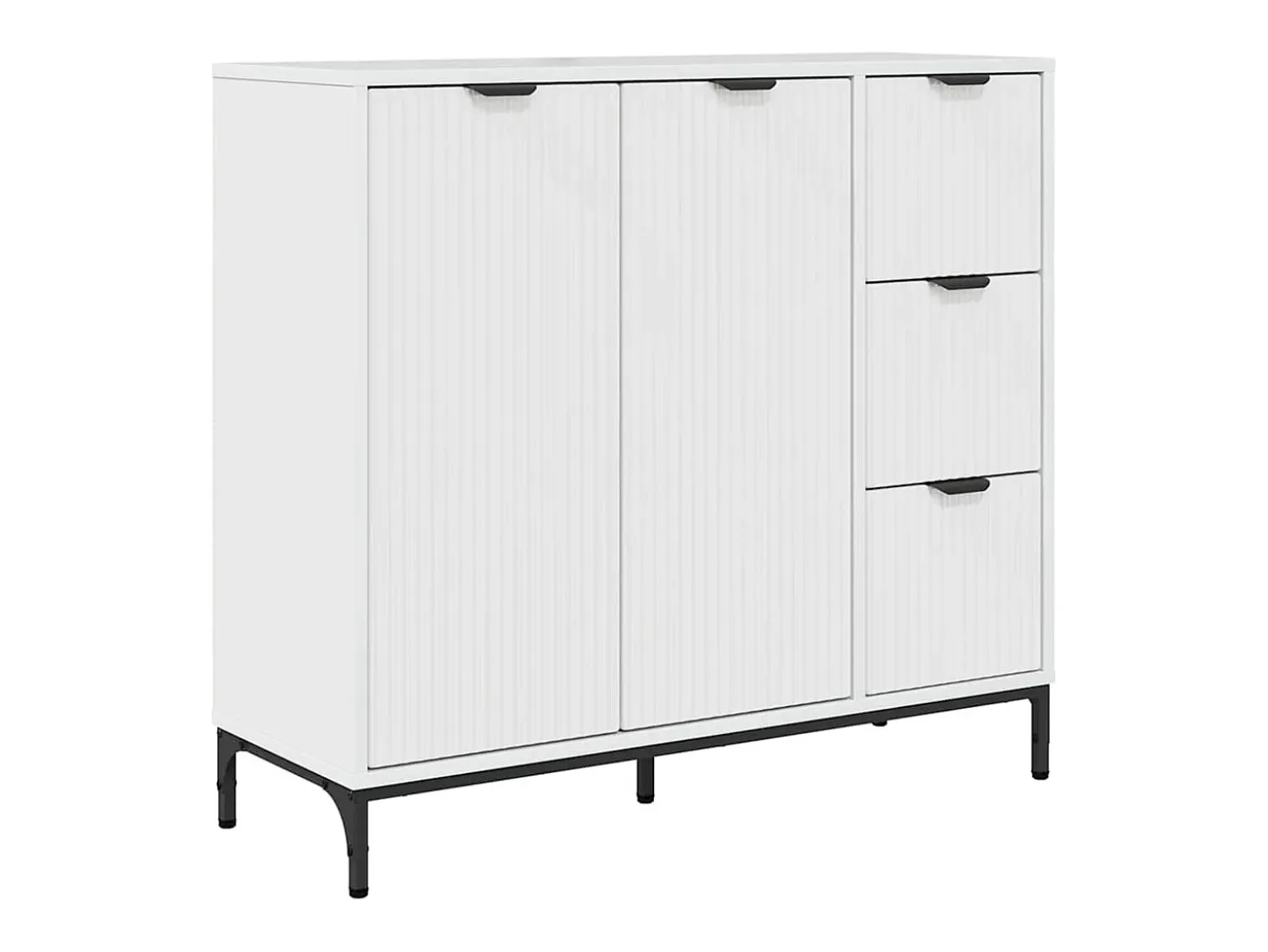 Aparador Blanco Brillante 89,5 x 33 x 82 cm Madera de Ingeniería