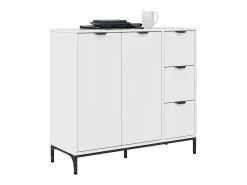 Aparador Blanco Brillante 89,5 x 33 x 82 cm Madera de Ingeniería