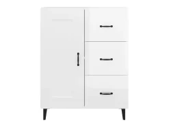 Aparador Blanco brillo 69,5x34x90 cm Madera de ingeniería