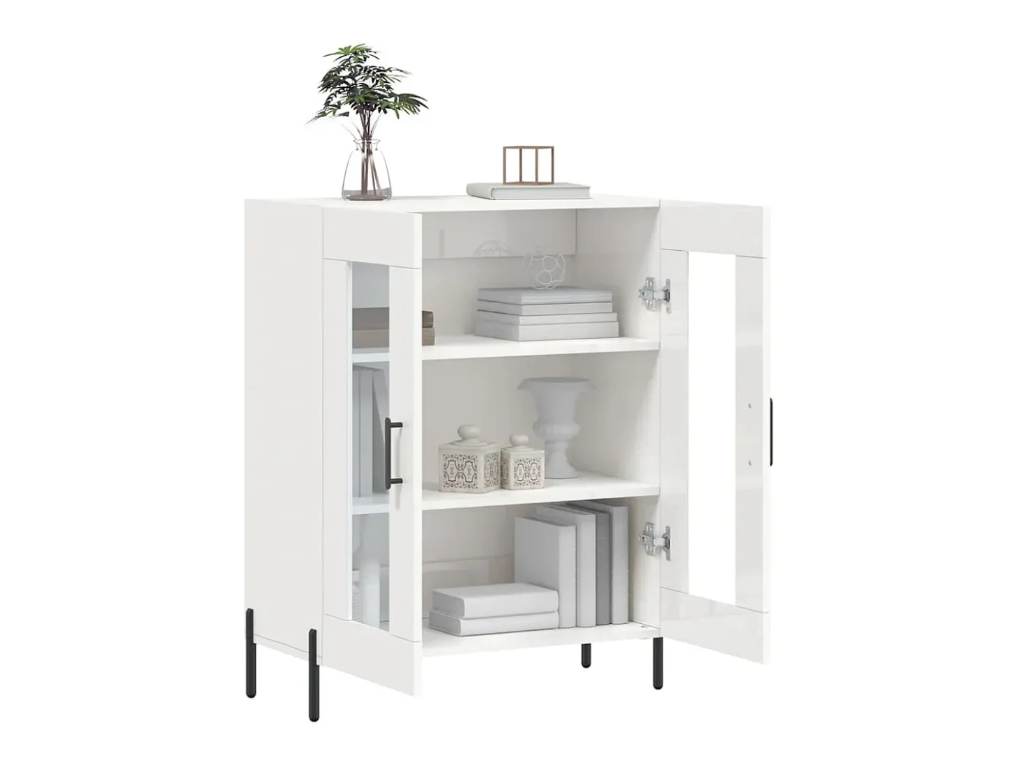 Aparador Blanco brillo 69,5x34x90 cm Madera de ingeniería