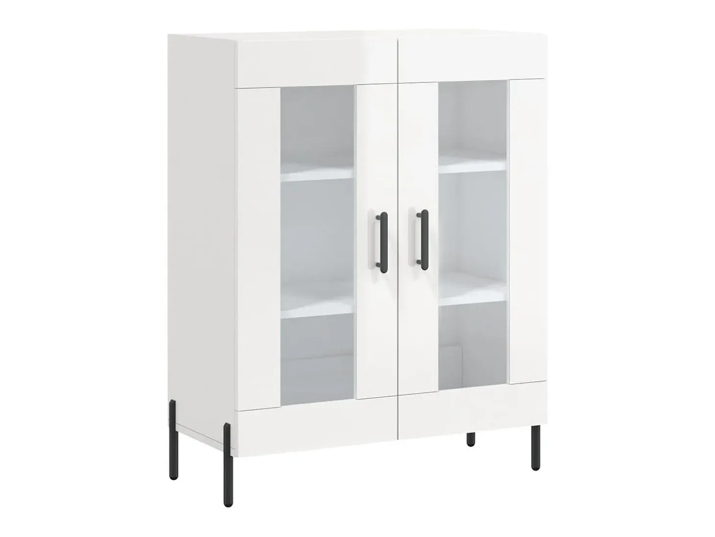 Aparador Blanco brillo 69,5x34x90 cm Madera de ingeniería