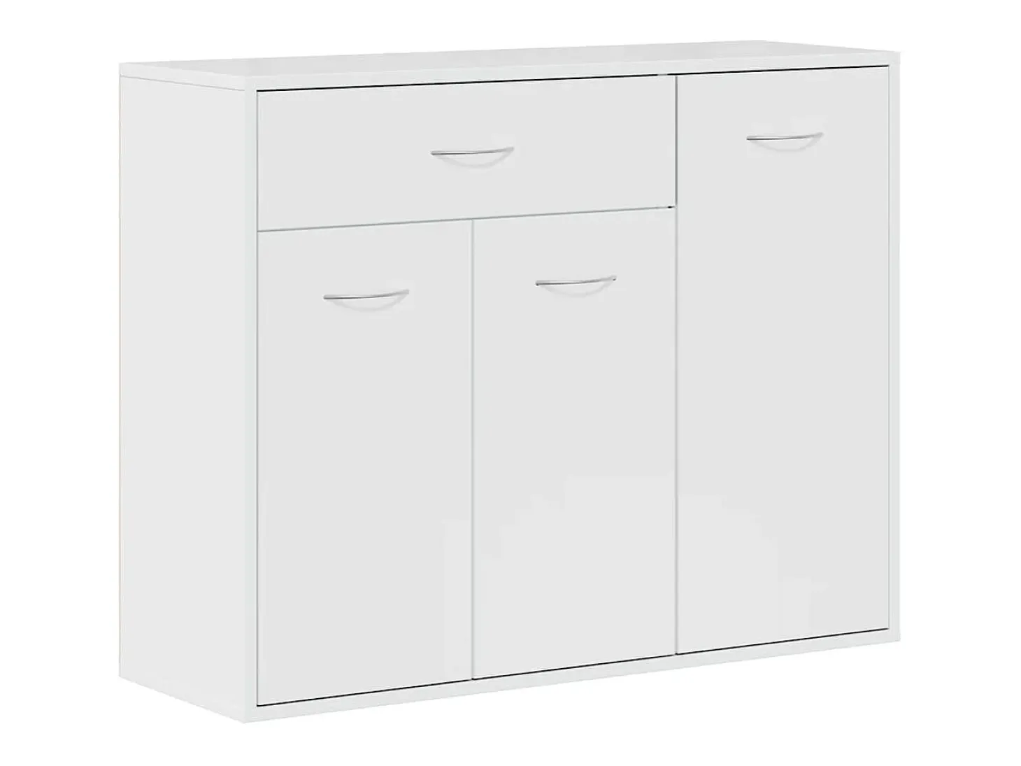 Aparador Blanco brillo 88x30x70 cm Madera de ingeniería