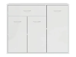Aparador Blanco brillo 88x30x70 cm Madera de ingeniería