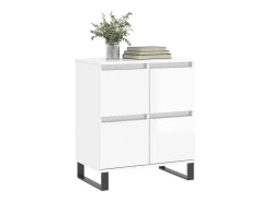 Aparador Blanco brillo 60x35x70 cm Madera de ingeniería