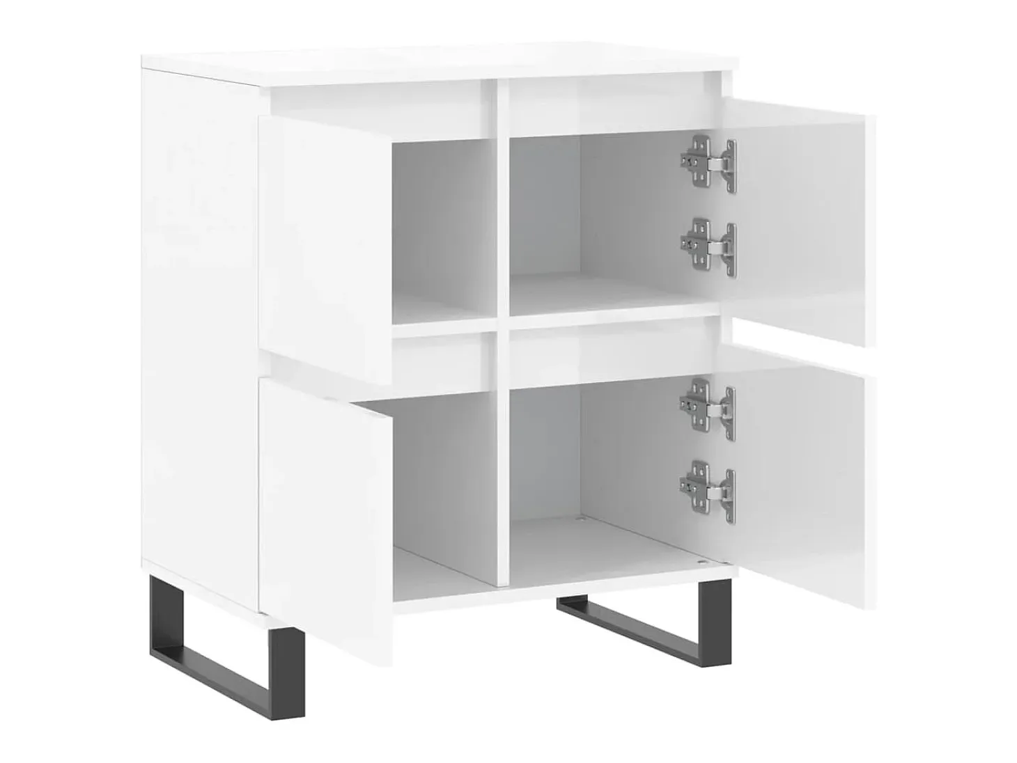 Aparador Blanco brillo 60x35x70 cm Madera de ingeniería