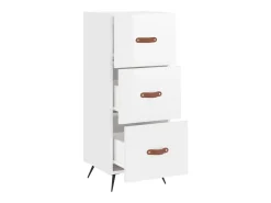 Aparador Blanco brillo 34,5x34x90 cm Madera de ingeniería