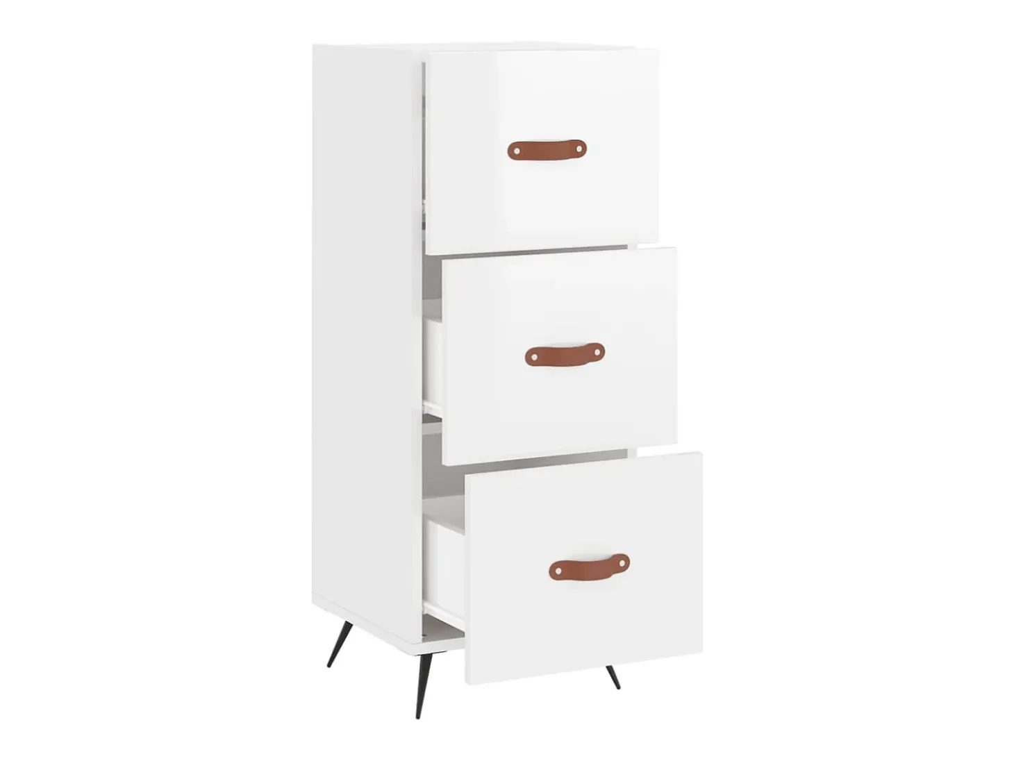 Aparador Blanco brillo 34,5x34x90 cm Madera de ingeniería