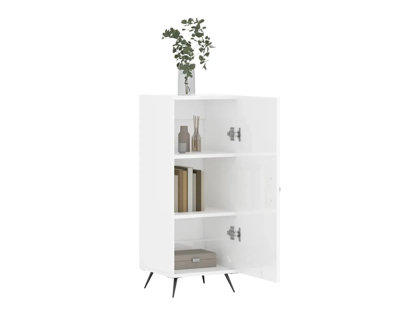 Aparador Blanco brillo 34,5x34x90 cm Madera de ingeniería