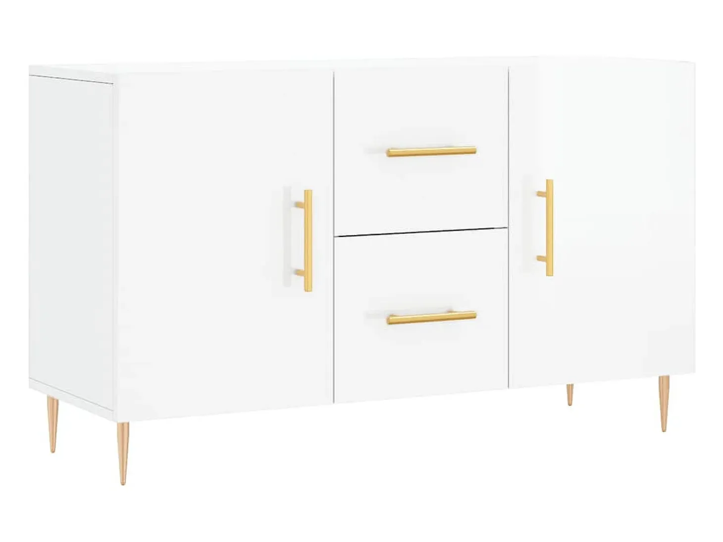 Aparador blanco brillo 100x36x60 cm madera de ingeniería