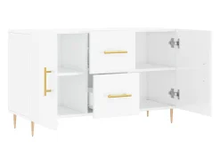 Aparador blanco brillo 100x36x60 cm madera de ingeniería