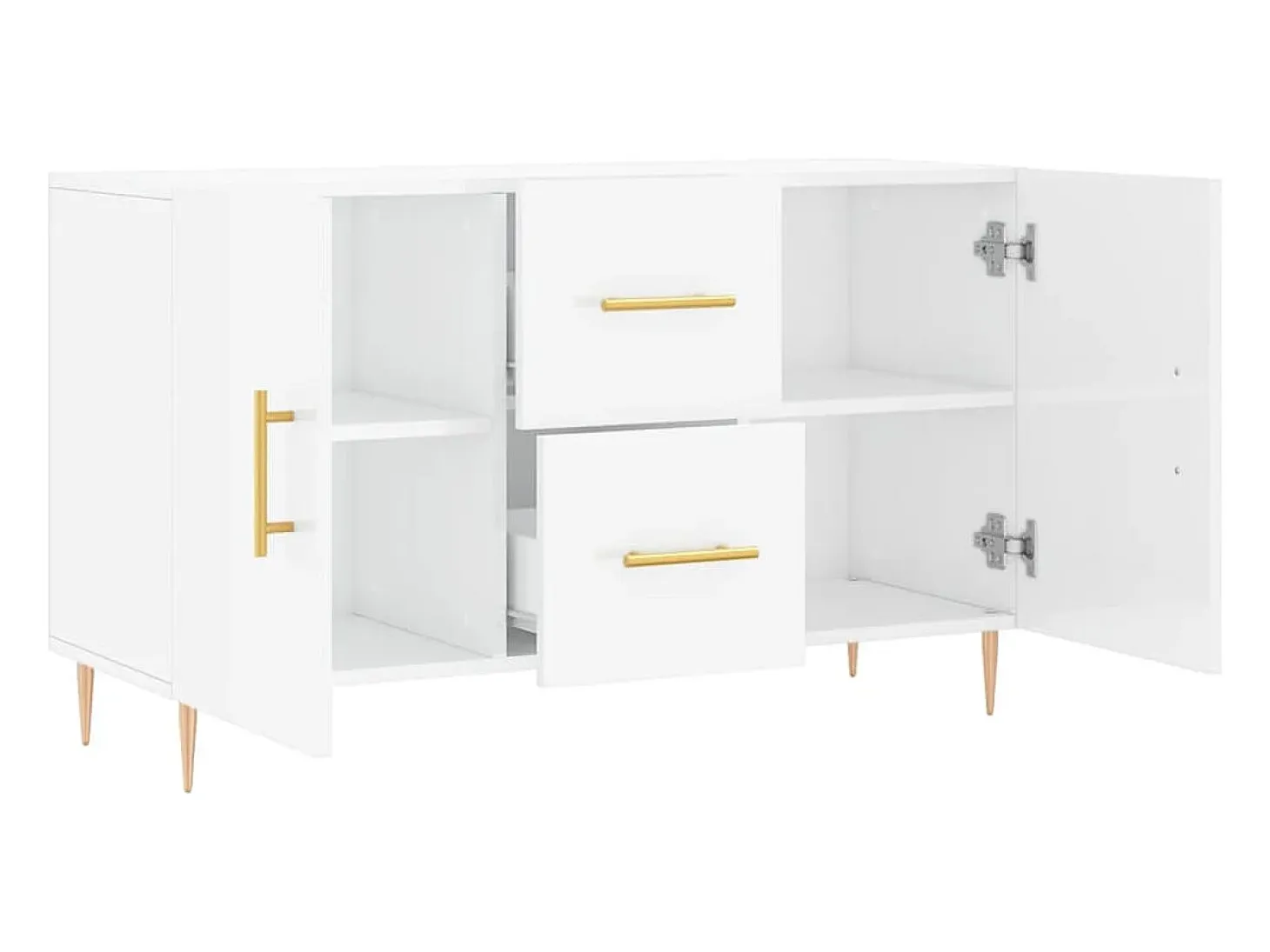 Aparador blanco brillo 100x36x60 cm madera de ingeniería