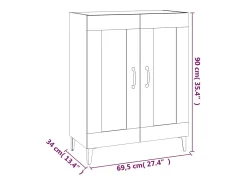 Aparador Blanco brillo 69,5x34x90 cm Madera de ingeniería