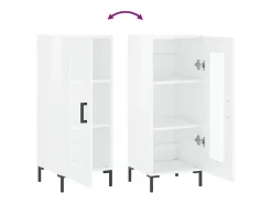 Aparador Blanco brillo 34,5x34x90 cm Madera de ingeniería
