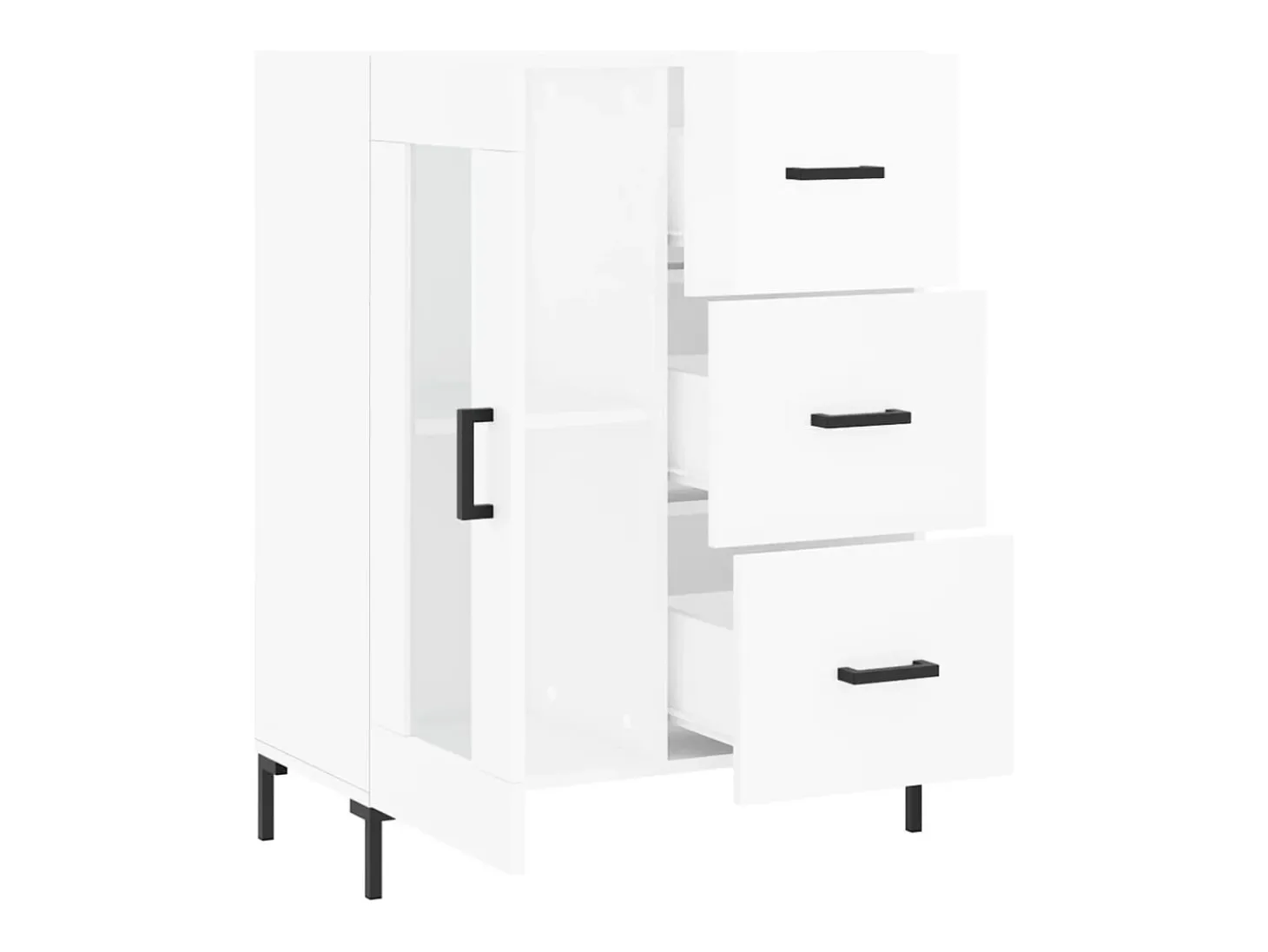 Aparador Blanco brillo 69,5x34x90 cm Madera de ingeniería