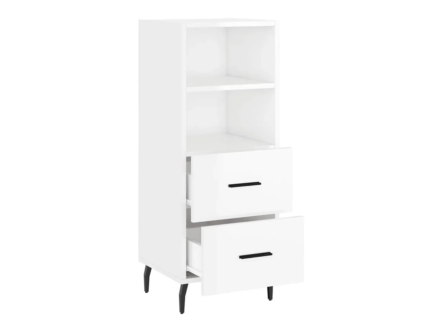 Aparador Blanco brillo 34,5x34x90 cm Madera de ingeniería