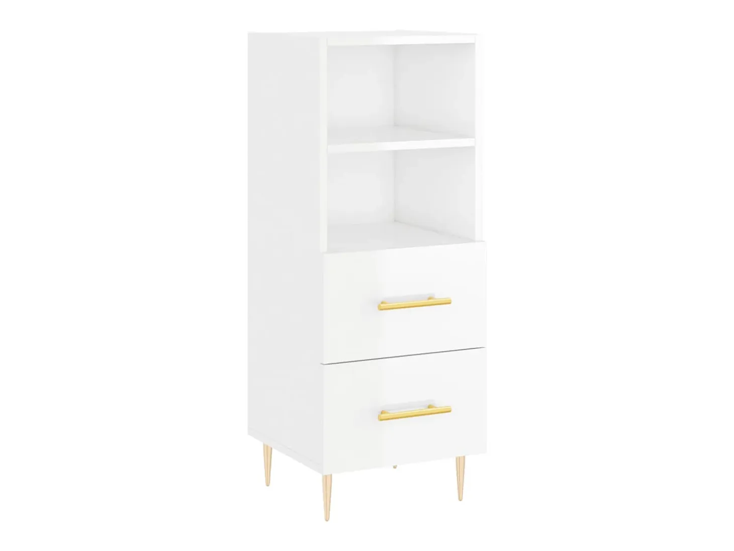 Aparador Blanco brillo 34,5x34x90 cm Madera de ingeniería
