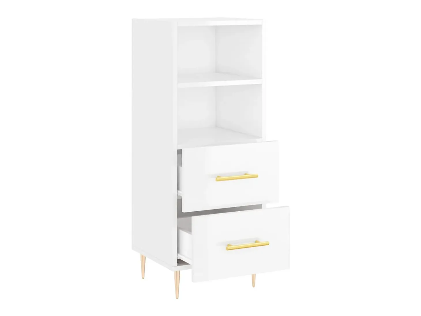 Aparador Blanco brillo 34,5x34x90 cm Madera de ingeniería