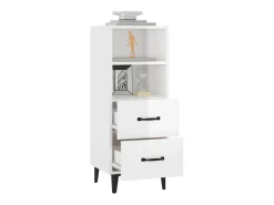 Aparador Blanco brillo 34,5x34x90 cm Madera de ingeniería