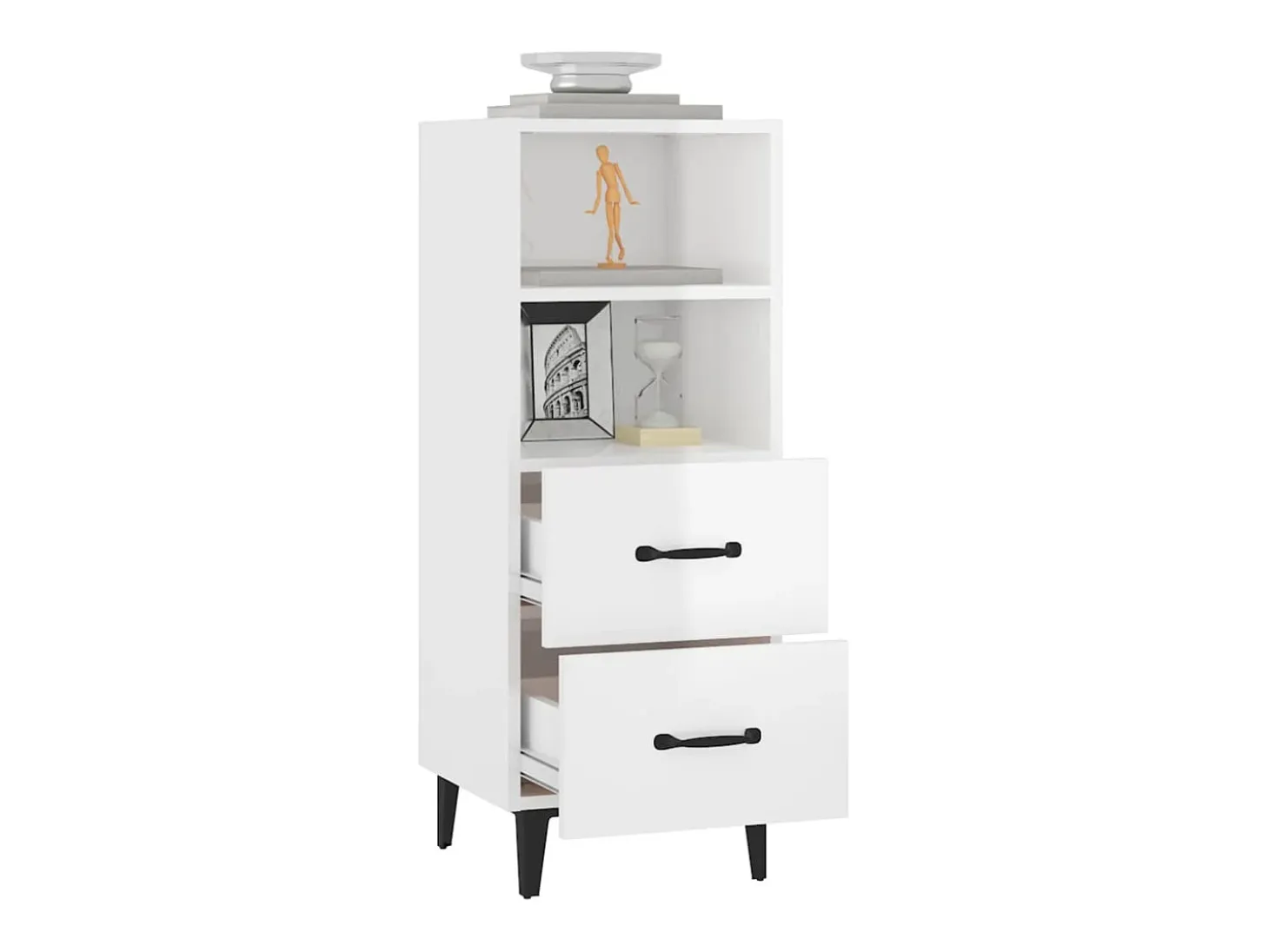 Aparador Blanco brillo 34,5x34x90 cm Madera de ingeniería