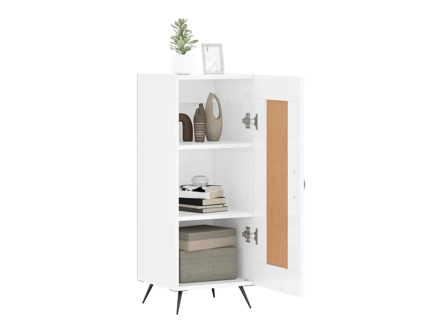 Aparador Blanco brillo 34,5x34x90 cm Madera de ingeniería