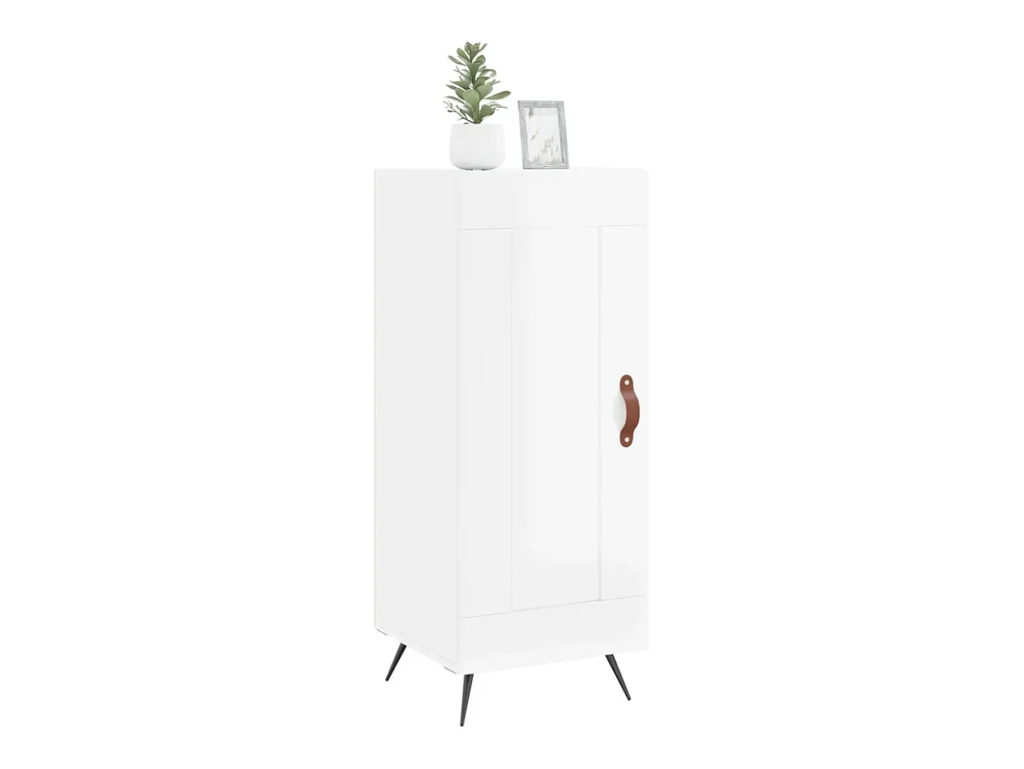 Aparador Blanco brillo 34,5x34x90 cm Madera de ingeniería