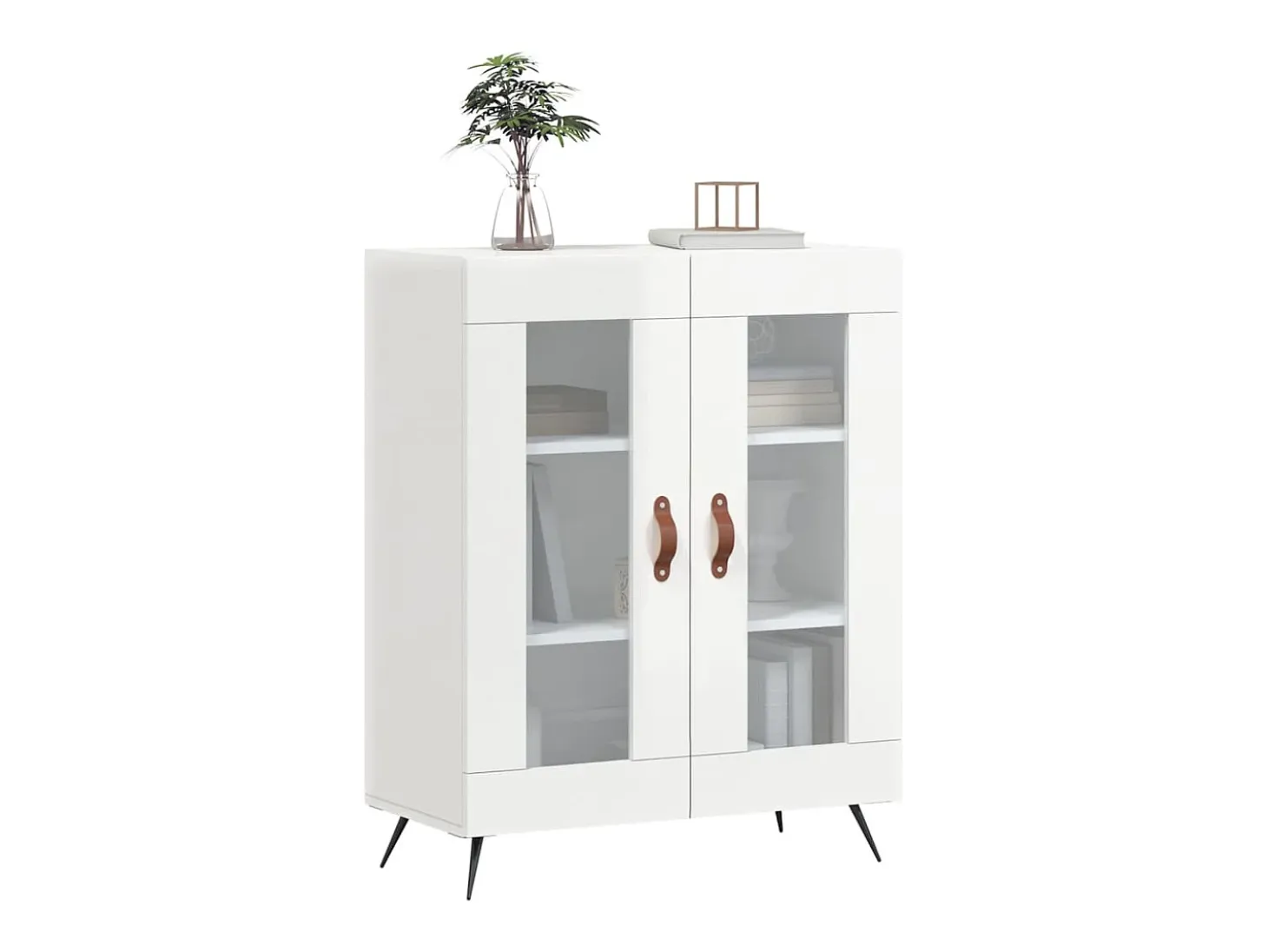 Aparador Blanco brillo 69,5x34x90 cm Madera de ingeniería
