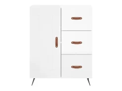 Aparador Blanco brillo 69,5x34x90 cm Madera de ingeniería