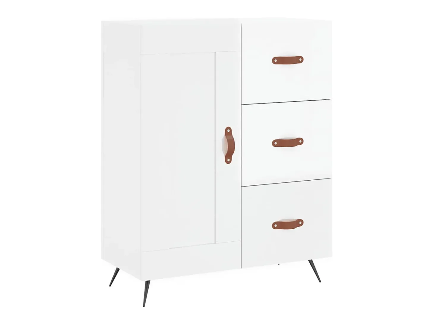 Aparador Blanco brillo 69,5x34x90 cm Madera de ingeniería
