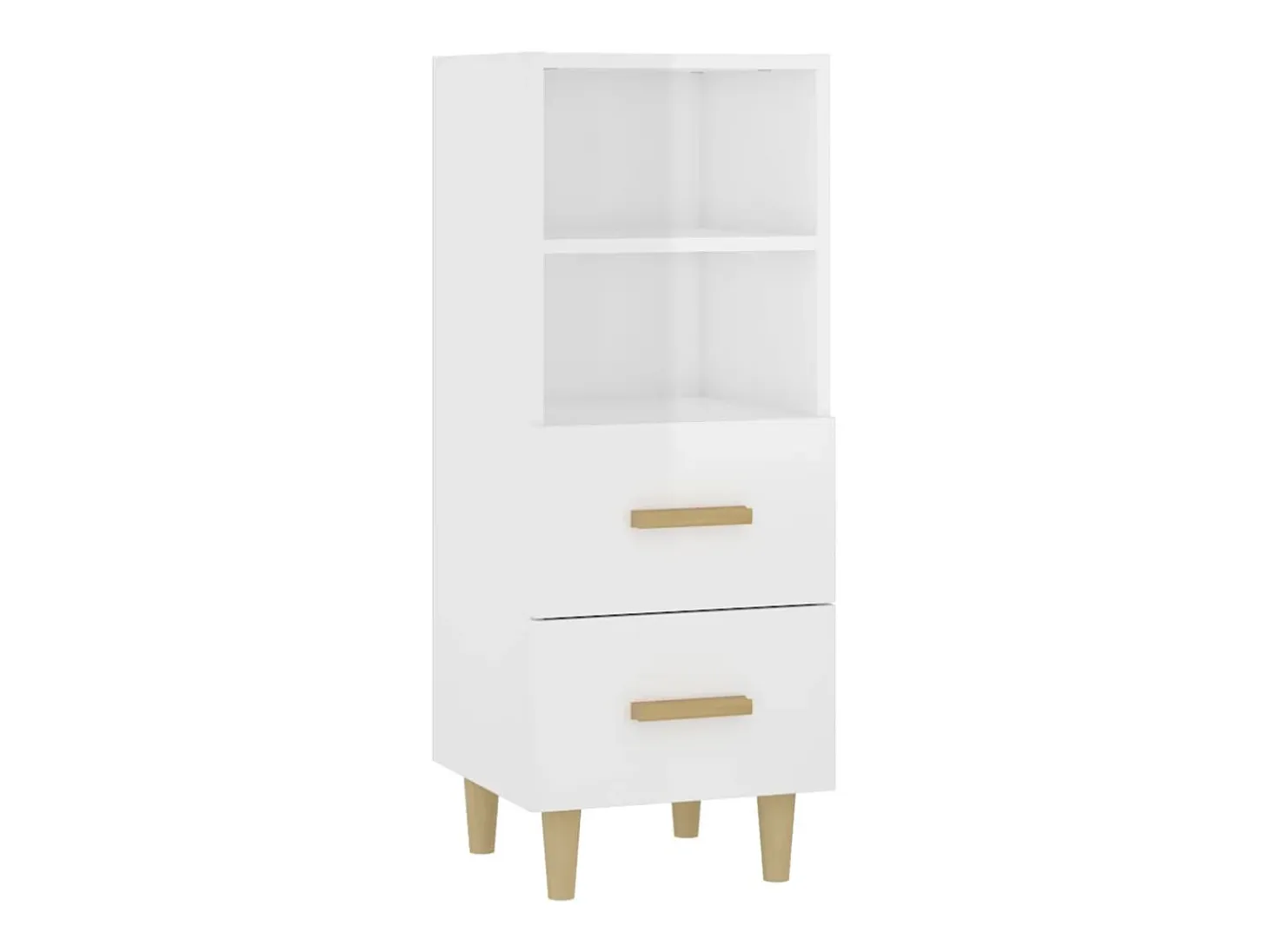 Aparador Blanco brillo 34,5x34x90 cm Madera de ingeniería