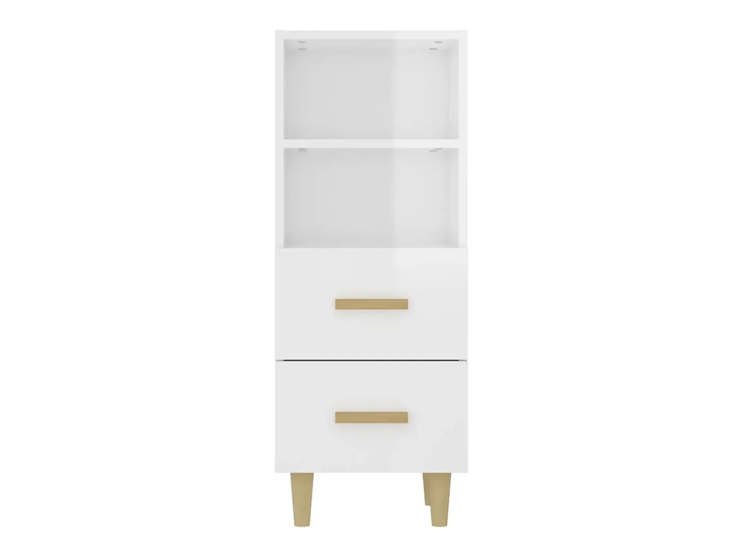 Aparador Blanco brillo 34,5x34x90 cm Madera de ingeniería
