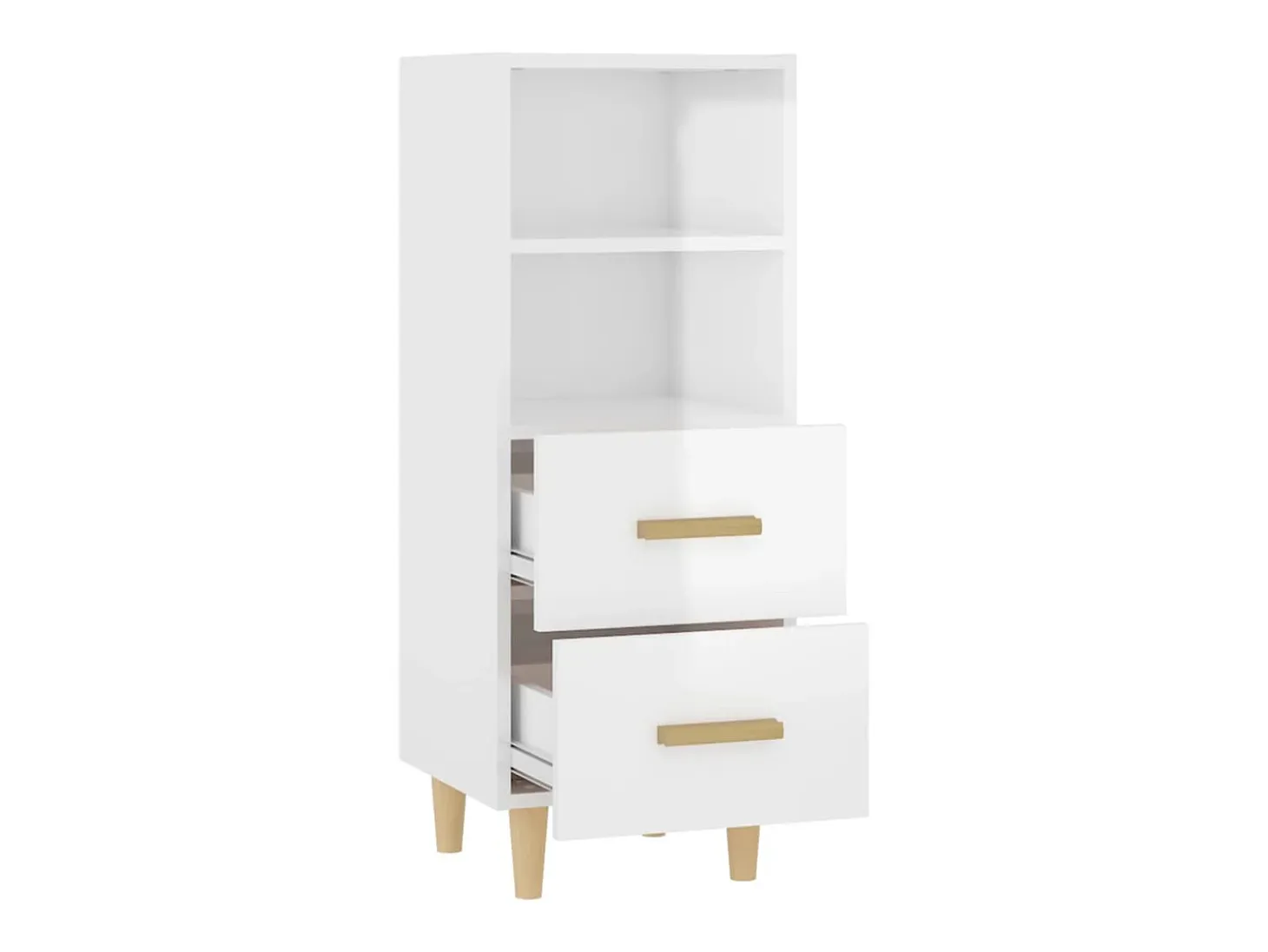 Aparador Blanco brillo 34,5x34x90 cm Madera de ingeniería