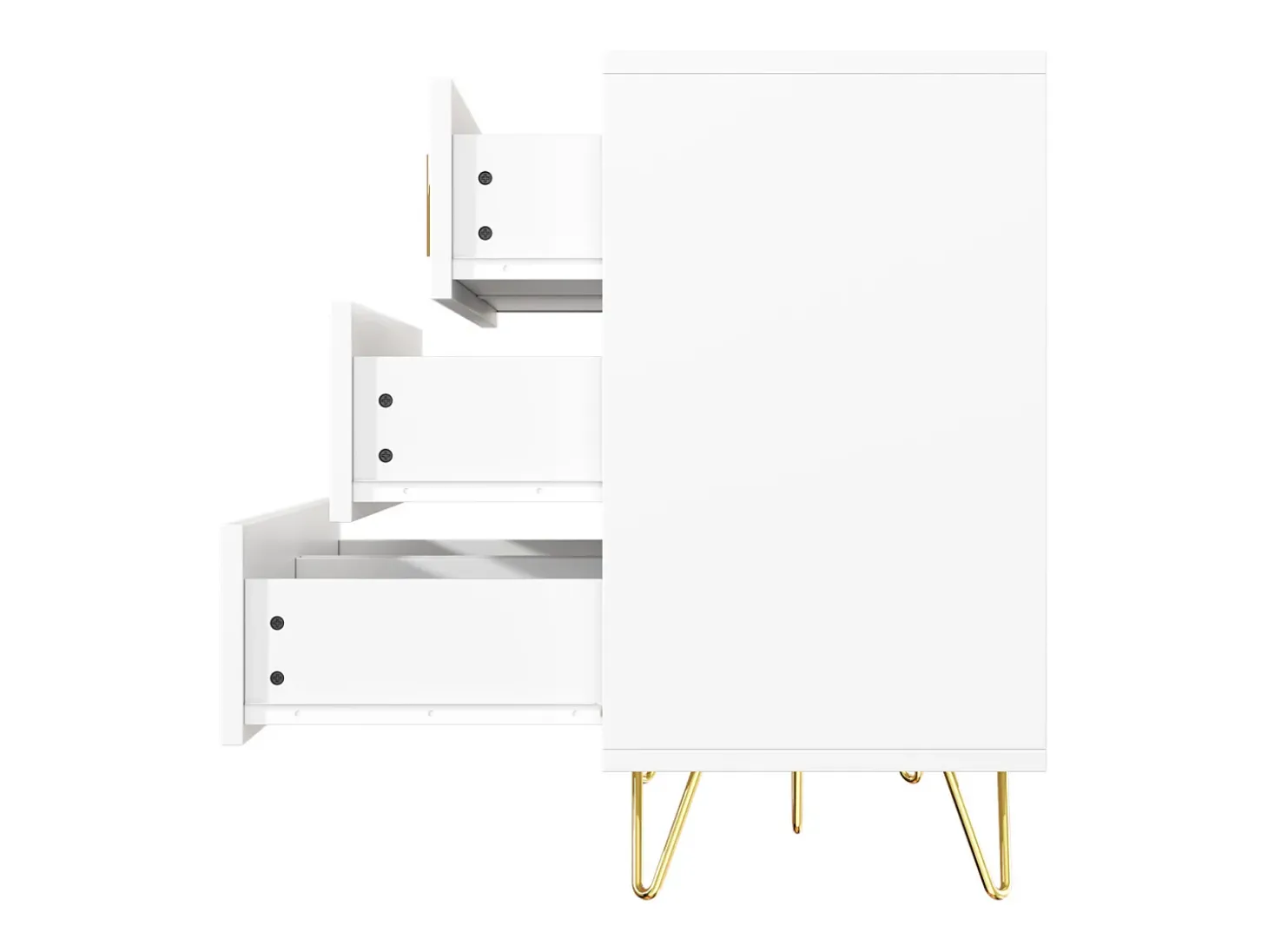 Aparador blanco con 6 cajones, cómoda esquinera moderna, ideal para dormitorio, sala de estar u oficina.