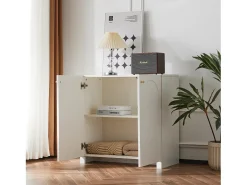 Aparador blanco con 2 puertas - Estilo sencillo 80x40x80cm