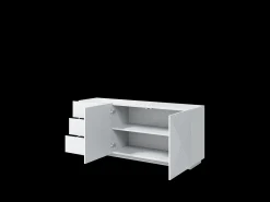 Aparador blanco de 2 puertas y 3 cajones de madera laminada 167x43 cm