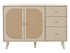 Aparador blanco roto con 3 cajones y 2 puertas, 120x40x82,5 cm