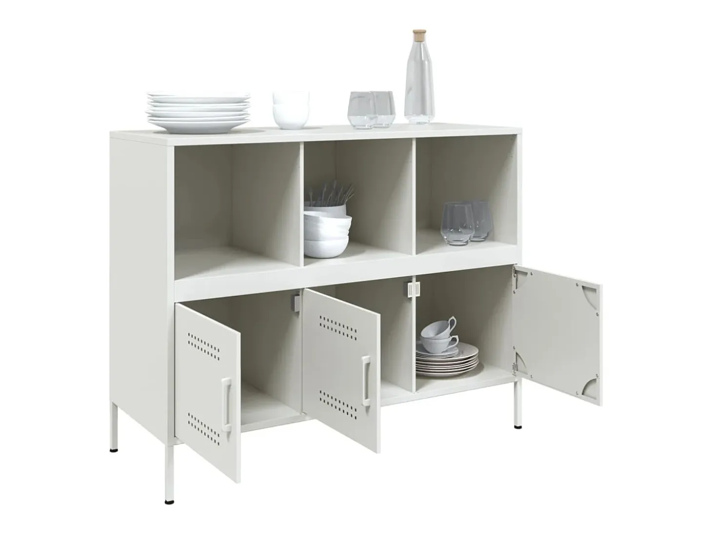 Aparador blanco 100,5x39x79 cm acero